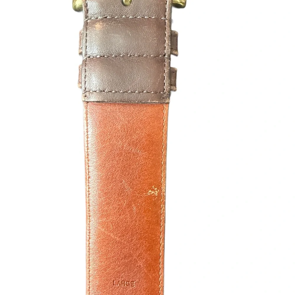 Vintage (90’s) Coach Brown Leather Belt with Brass Buckle - Picture 4 of 7